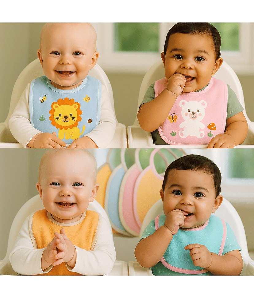 BBYARAJ Multi-Colour Cotton Bibs - Set of 10 view 2