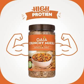 GAIA Crunchy Muesli Fruit and Nut 1 kg Jar Plastic Bottle (1 kg)