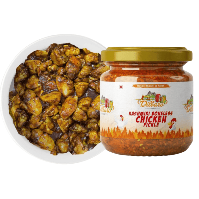 Dilbaro Kashmiri Boneless Chicken Pickle 250 gm | Home Made Authenthic Kashmiri Achar view 3