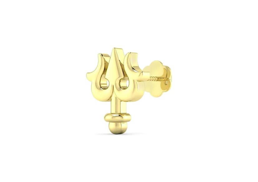 Lord Shiva Trishul Ear Stud For Men (1 Pc Only)