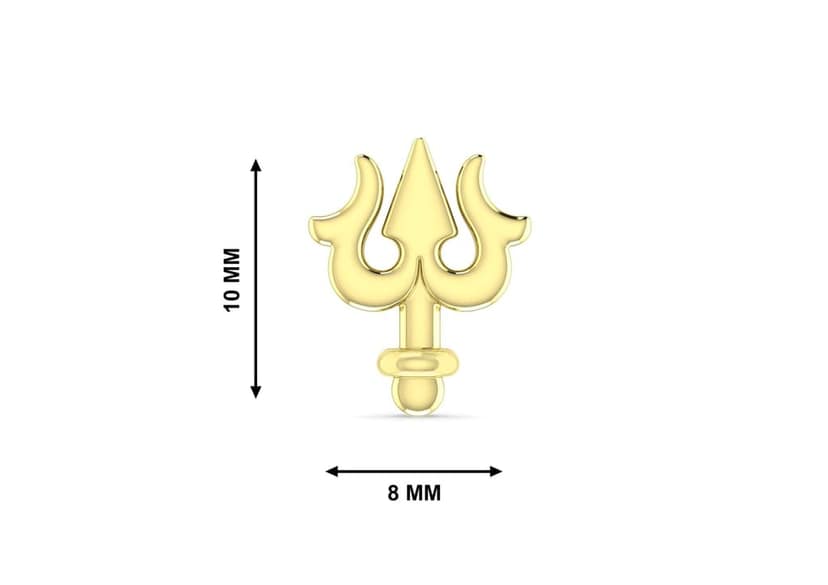 Lord Shiva Trishul Ear Stud For Men (1 Pc Only) view 5