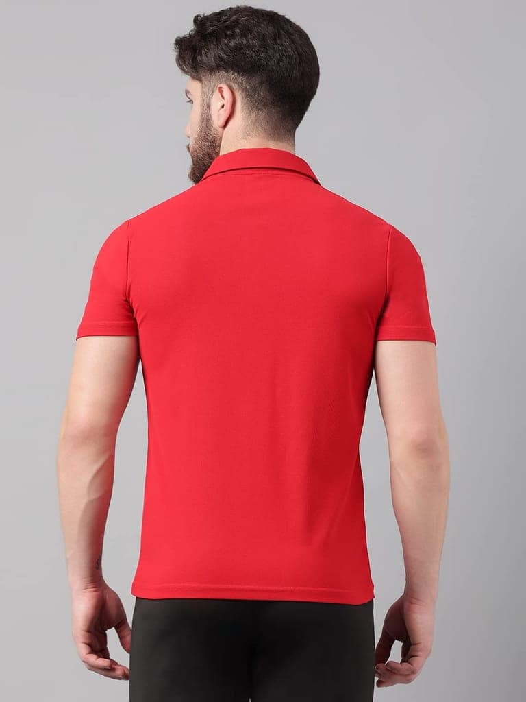 Solid Color Cotton Polo T-shirt For Men (Combo Tshirts) view 2