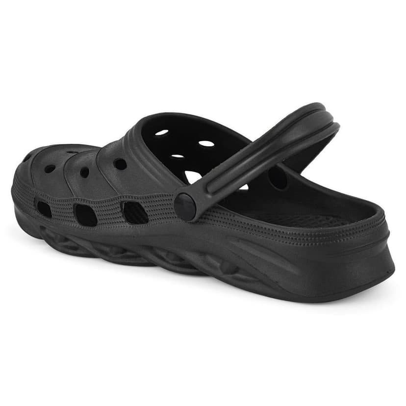 Paragon Black Ultra-Comfortable Self-Design Clogs for Men view 2