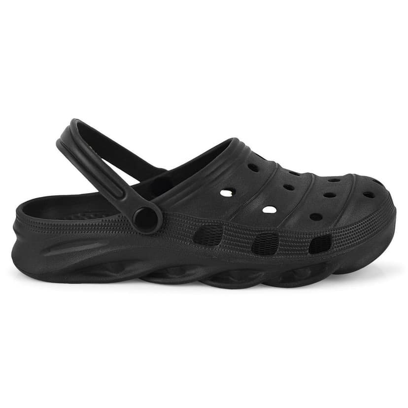 Paragon Black Ultra-Comfortable Self-Design Clogs for Men view 3