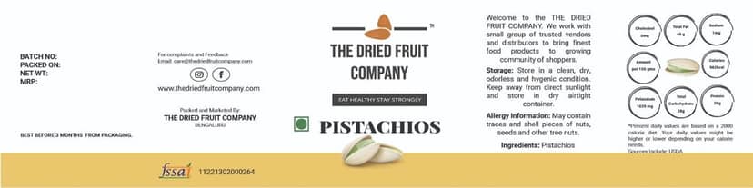 The Dried Fruit COMPANY Pistachios Pista 500g Good For Physical Health Increases Immunity and High In Protien view 3