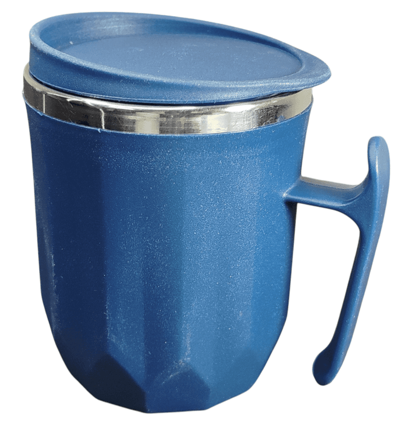 Blue Insulated Stainless Steel Coffee Mug with Lid, Double Walled, Leak proof view 2