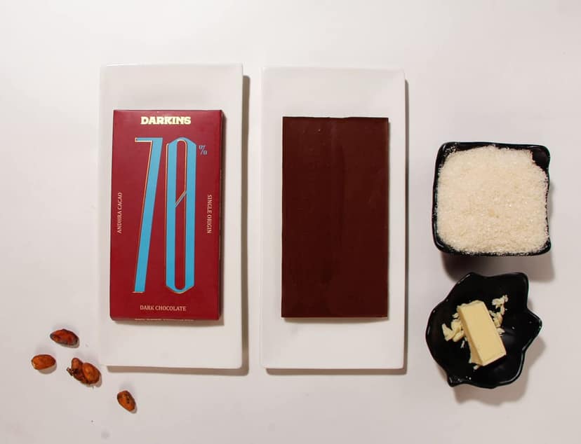 Darkins Dark Chocolate | 70% Chocolate Single Origin | 65% Chocolate With Coffee | Gluten-free | Hand Crafted Chocolate | Unrefined Cane Sugar | Natural Chocolates Bar | Pack Of 2 view 5
