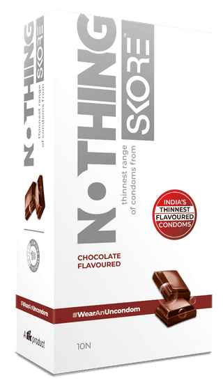 Skore Nothing Thinnest Condom for Men - Chocolate Flavoured - 10Pcs