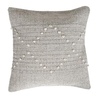 Lalawat-Export Cushion Cover Cotton Throw Pillows Boho Handmade Knit case Sofa Decor Fringes (Square, 16x16 Inches) LLE_25
