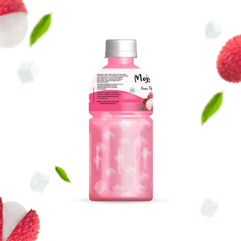 Mojo Mojo Litchi Juice With Nata De Coco, 300 ml - Pack of 6 view 2