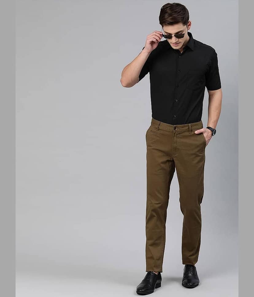 IVOC Men Black Comfort Fit Solid Smart Formal Shirt view 5