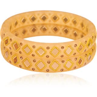 LUV FASHION Gold plastic Designer Bangles view 2