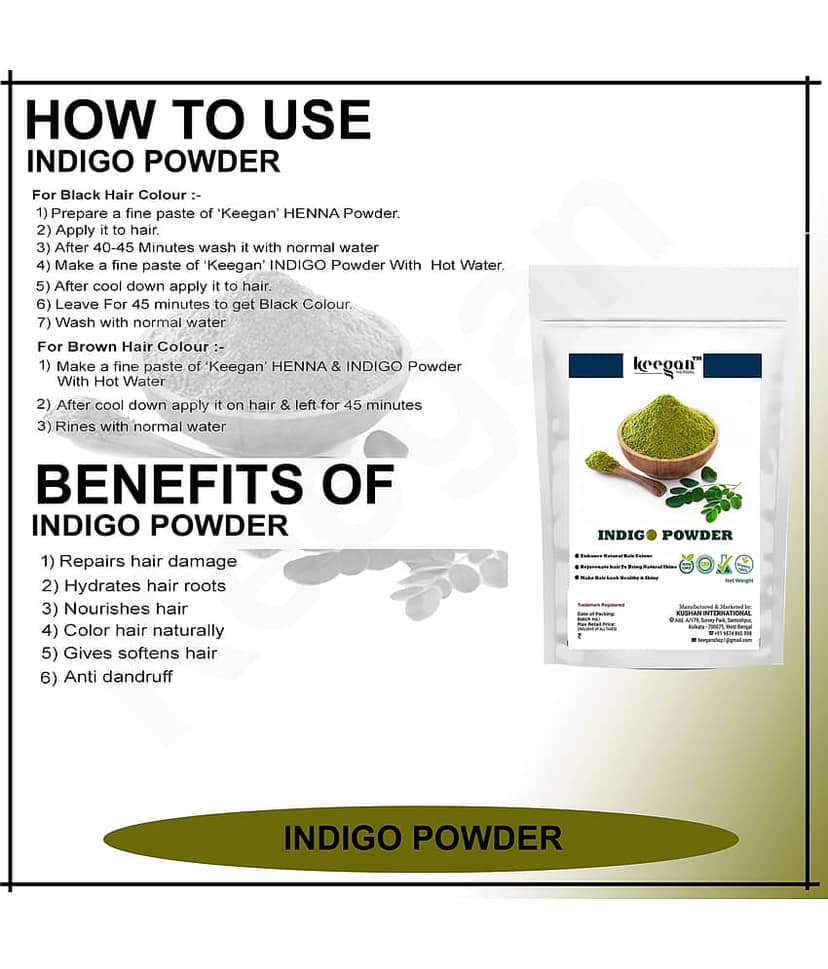Keegan Henna,Indigo Combo Natural Henna 200 g Pack of 2 view 2