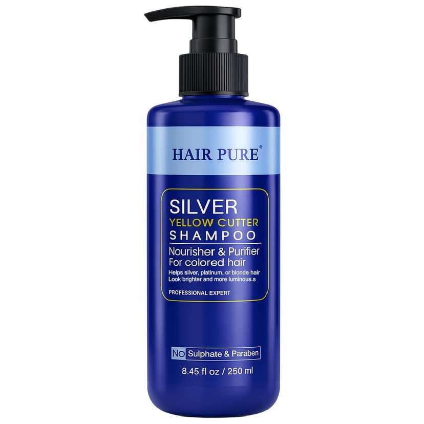 Silver Yellow Cutter Shampoo 250ml | Neutralizes Yellow & Brassy Tones | Brightens Silver, Blonde & Platinum Hair