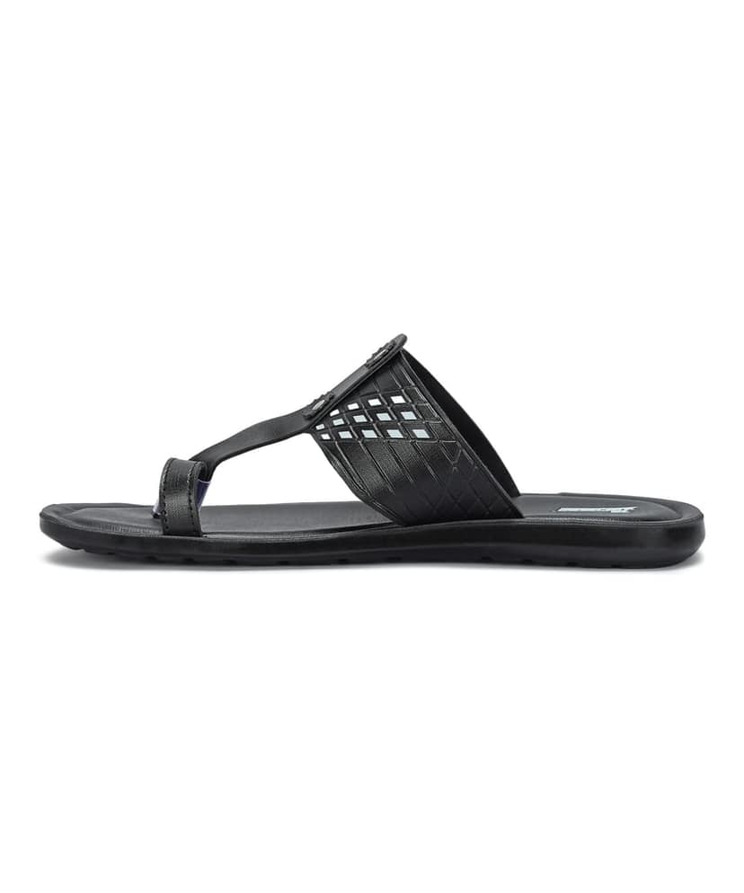 Paragon Men's Slip-on Black Sandals for Men | Comfortable Sole & Durable view 4