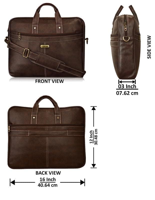 LOREM 10L Faux Leather Messenger Bag For Men & Women-UF view 3