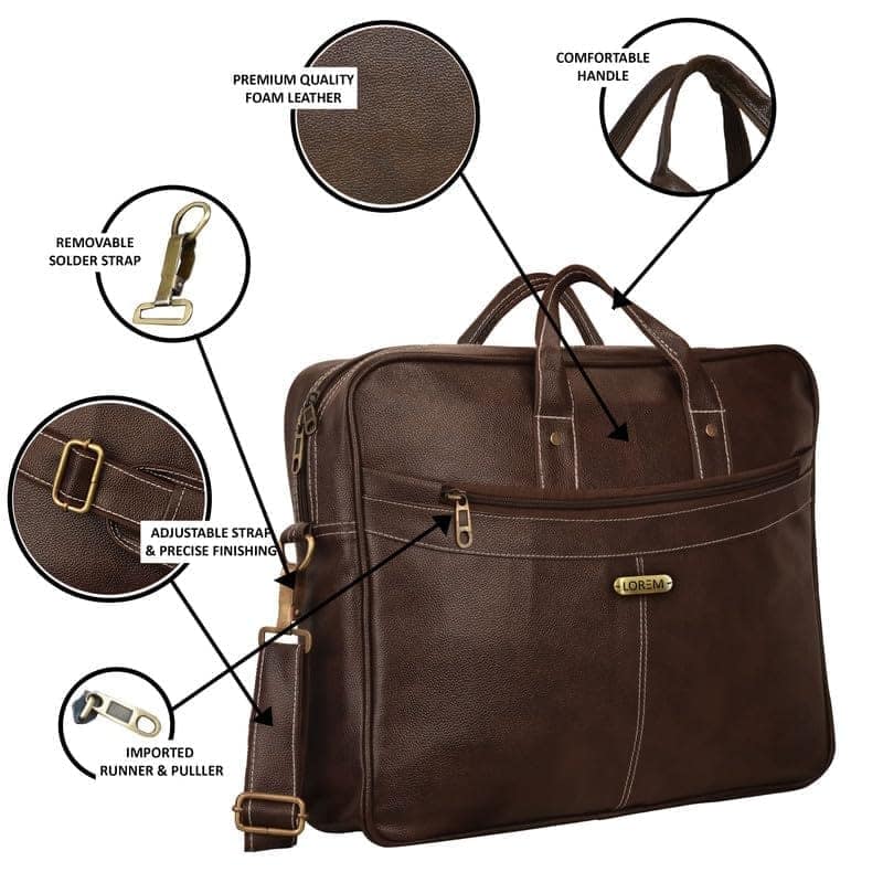 LOREM 10L Faux Leather Messenger Bag For Men & Women-UF view 4