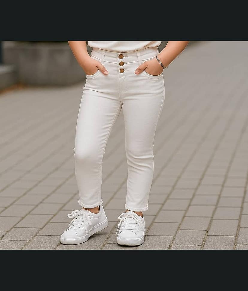 ICONIC ME Girls Denim Jeans ( Pack of 1 , White )