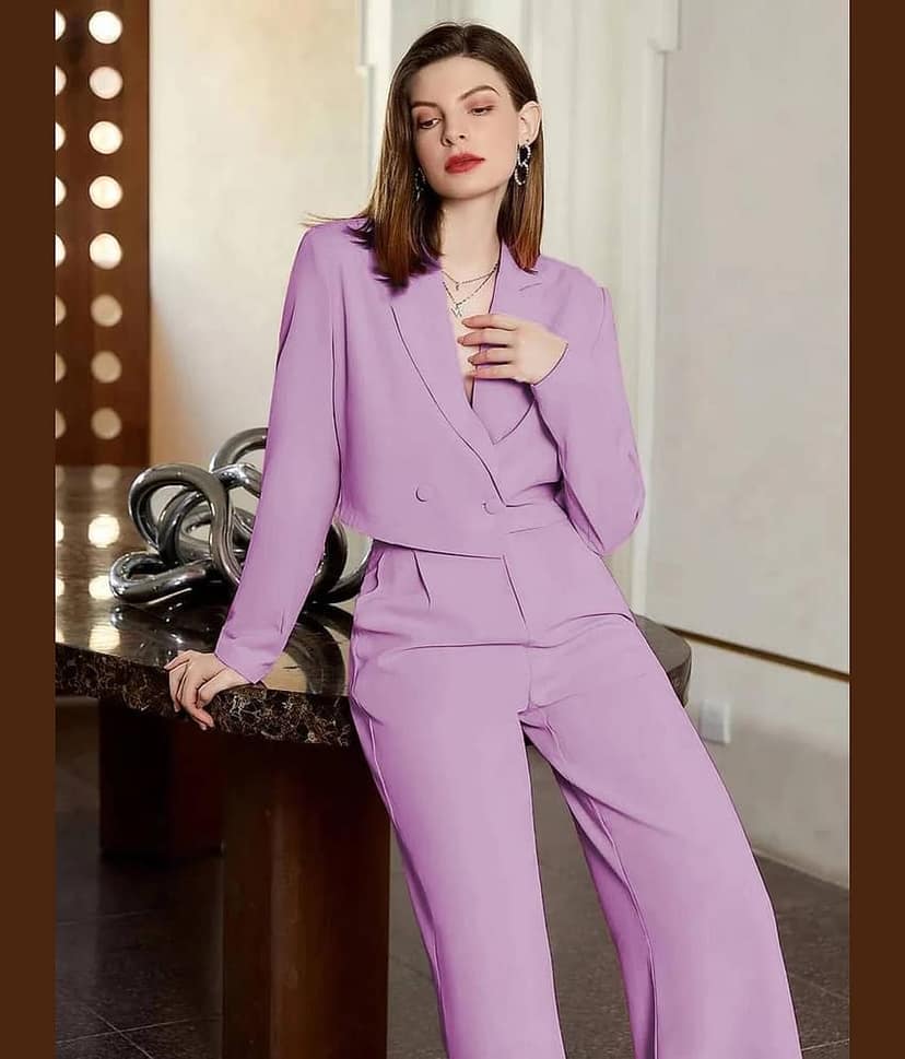 kotty Women Top With Trousers Co-Ord Set ( Purple ) view 2