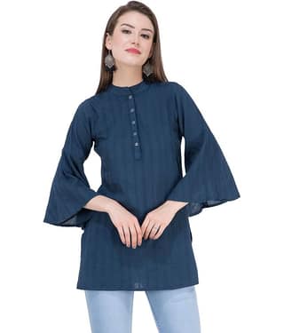 SAAKAA Women's Rayon Tunic ( Green )