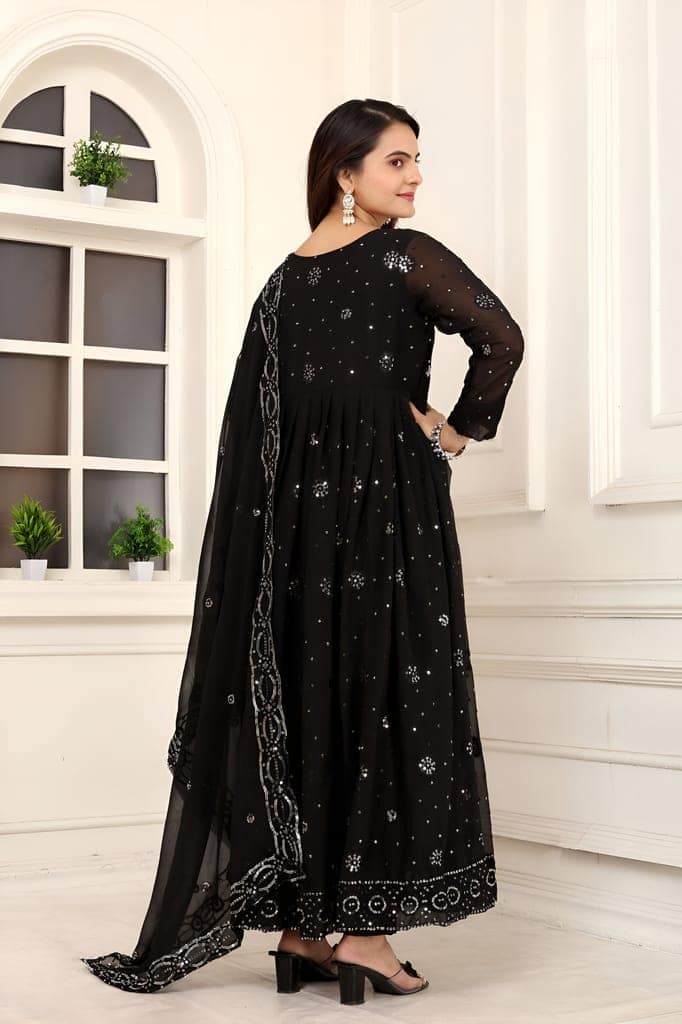 Black Purple Ready to wear indian salwar kameez Dupatta for women anarkali designer pakistani dresses Festival 3 piece view 7