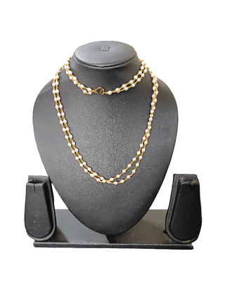 Elegant Gold Plated Pearl Chain Necklace for Women