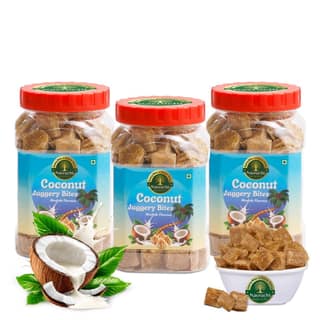 Navruchi Coconut Jaggery Bites Modak Flavour (Pack of 3, 500g) | Traditional Sweet Treat | Everyday Snacking
