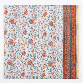 Kota Doria Hand Block Print Saree with Blouse Piece