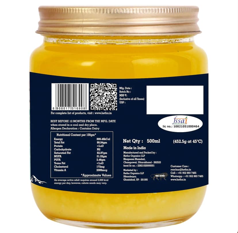Full Moon Himalayan Badri Cow Bilona Ghee / A2 Ghee (Size - 5000 ml) by HETHA view 2
