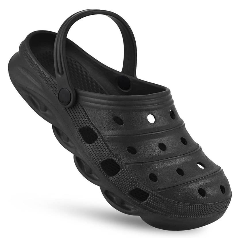 Paragon Black Ultra-Comfortable Self-Design Clogs for Men view 4
