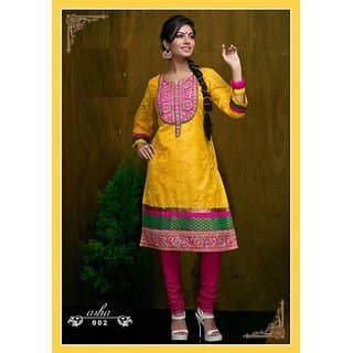 Yellow Banaras Kurti