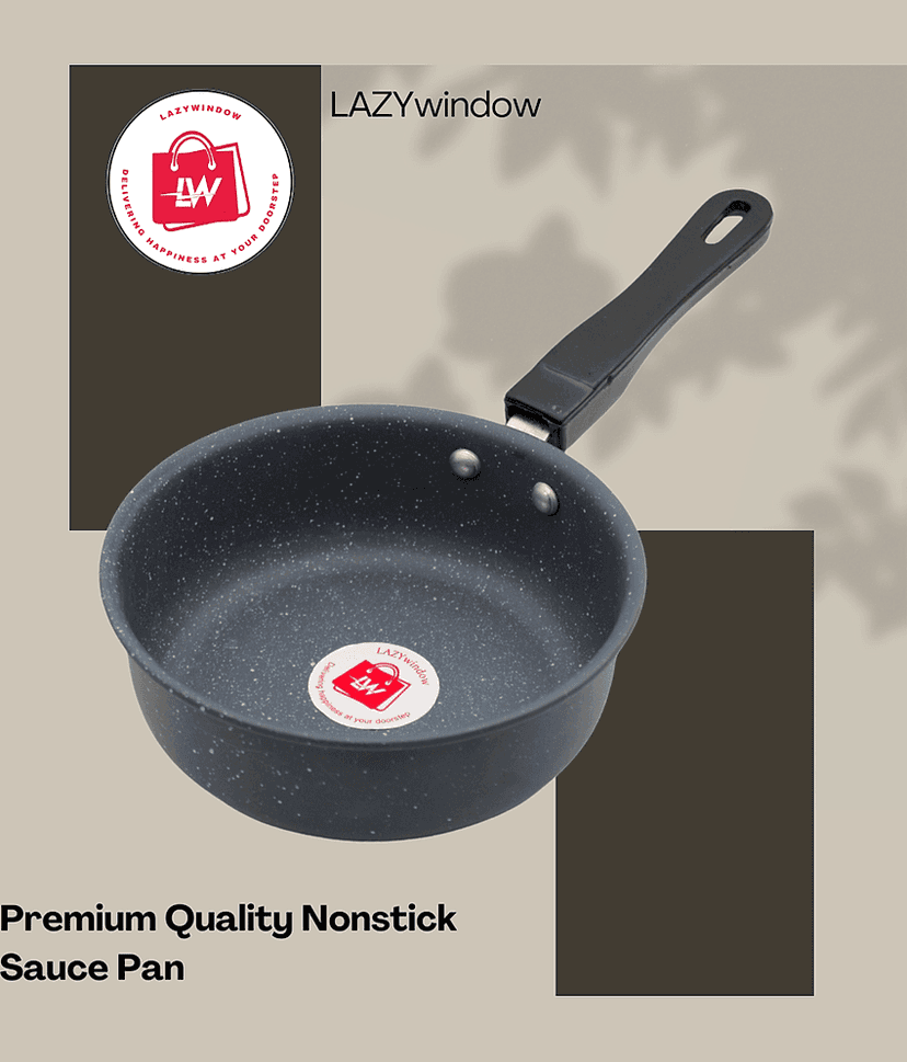 LAZYWINDOW Baby Sauce Pan Grey Hard Anodised Non-Stick Cookware Sets ( Set of 1 ) view 2