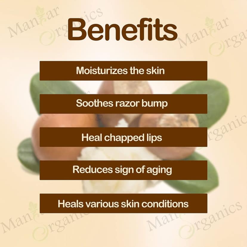 ManHar Organics African Raw Shea Butter 1KG Unrefined Organic for Stretch Marks, Face Moisturiser, Hair Lotion, Lip Balms (Shea Butter, 1KG) view 3