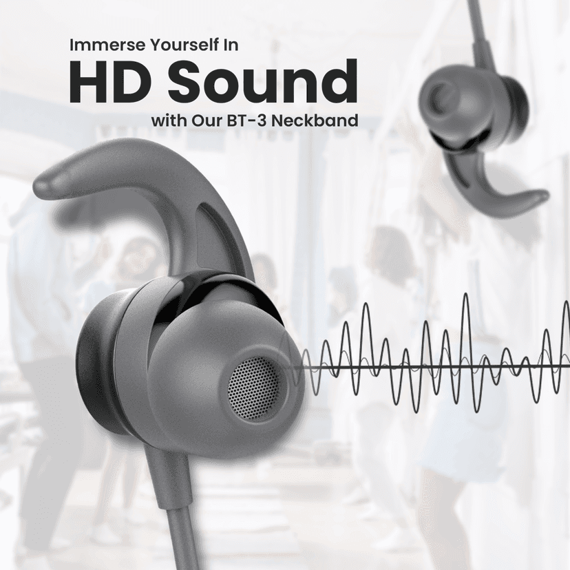 Cellecor Wireless Waterproof Neckband with 25 Hrs playtime Headphone Bluetooth - Grey view 7