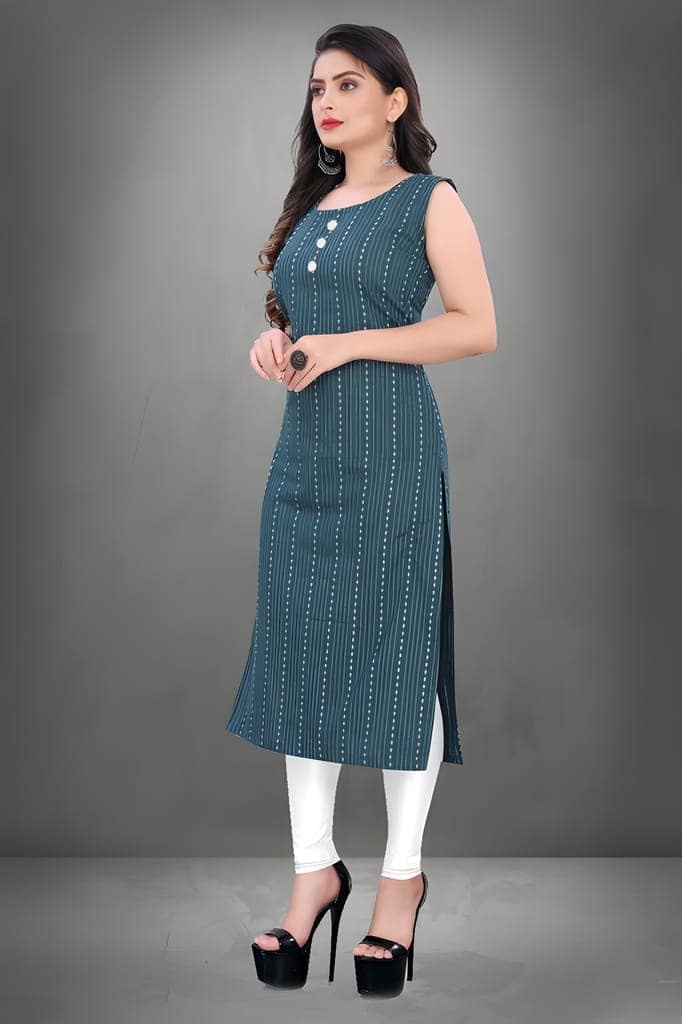 Women’s Trendy Rayon Kurti with Elegant Pattern | Stylish Ethnic Wear for Daily Outings and Office Wear view 3