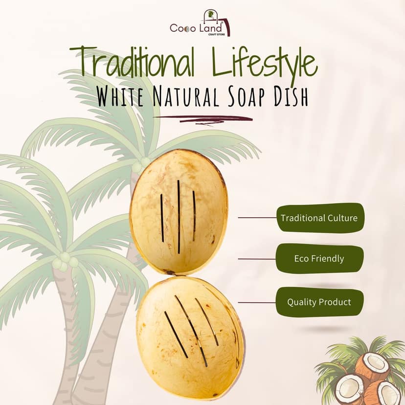 CocoLand Coconut Shell Soap Dish With base / Coconut Oil Polished view 2