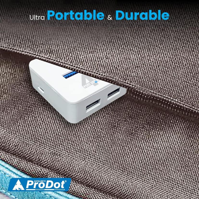 ProDot 4 Port USB 2.0 Hub with Hi-Speed Data Transfer, LED Indication & Micro USB Port for Additional Power view 7