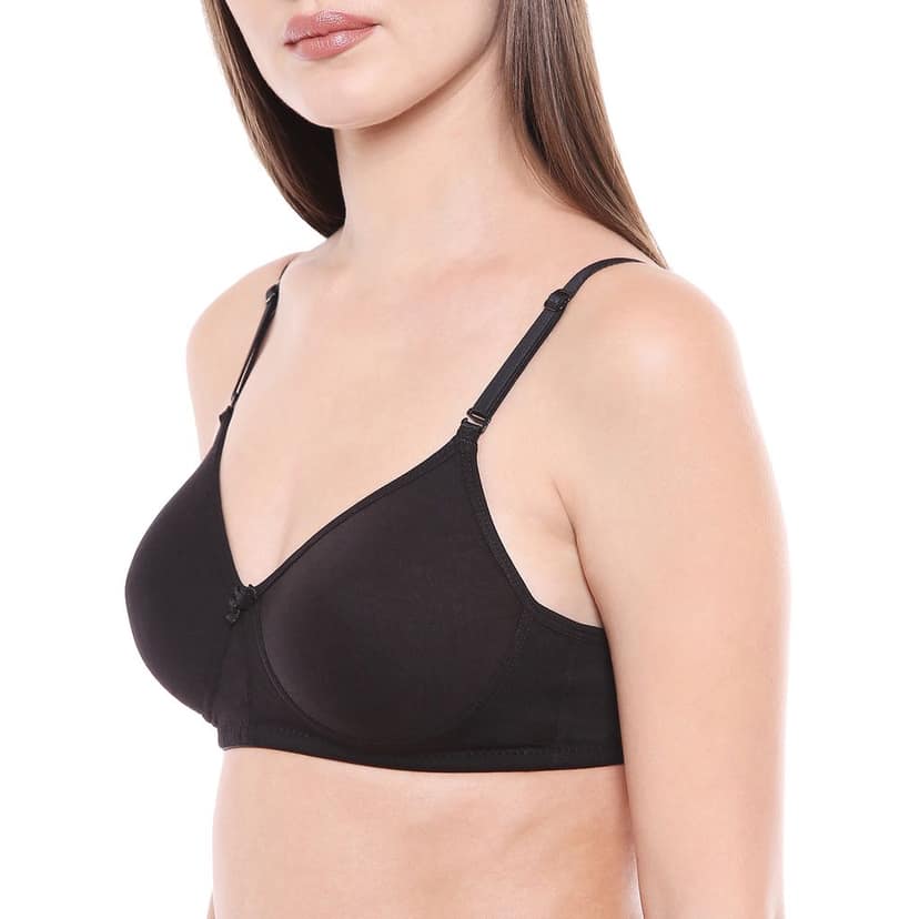 Bodycare Women Cotton Spandex Full Coverage Lightly Padded Regular Bra 6588-Black view 4