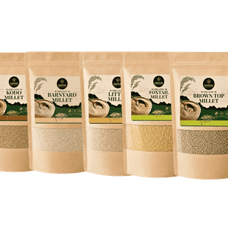 SiriGrains Millet Combo Pack (5 x 500g) | Foxtail, Barnyard, Little, Kodo & Browntop Whole Millets | Unpolished Variety Pack | Total 2.5kg