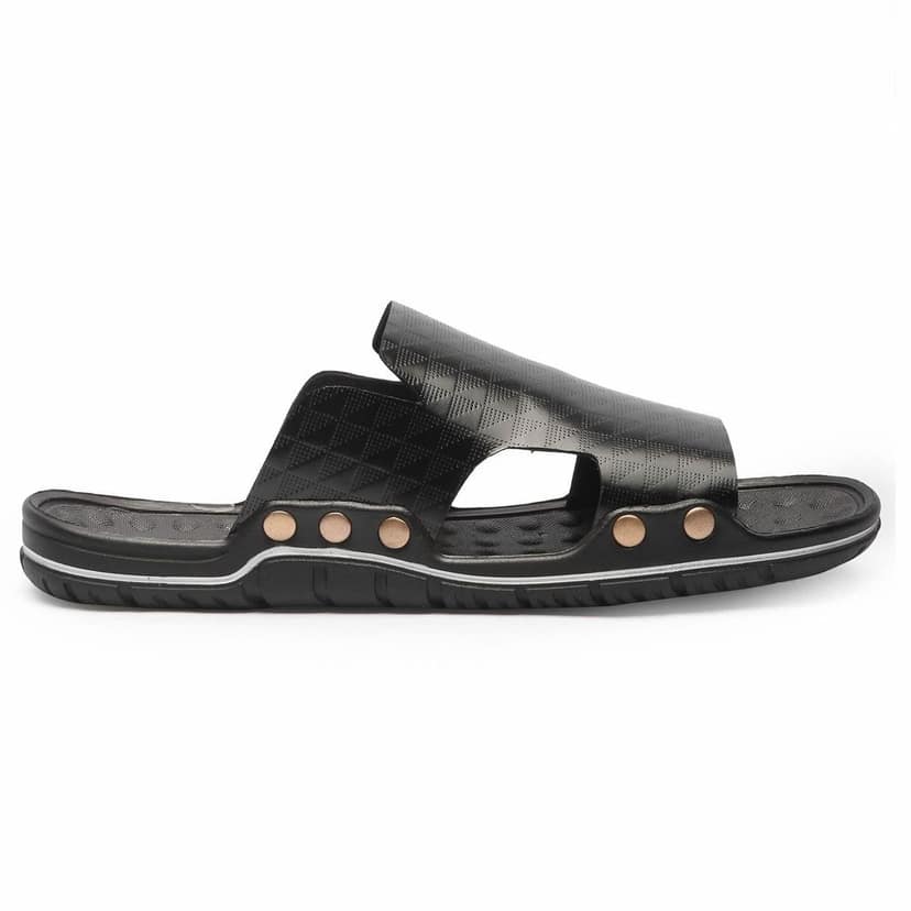 FEATHER LEATHER Stylish Men's Comfortable & Lightweight Sandals & Slippers | Genuine Leather Casual Slipper/Flip-Flop for Men | Indoor/Outdoor/Chappal view 3