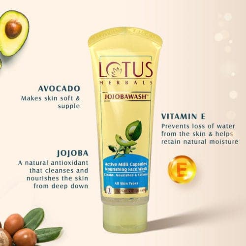 Lotus Herbals Jojobawash Active Milli Capsules Nourishing Face Wash (120g) view 2