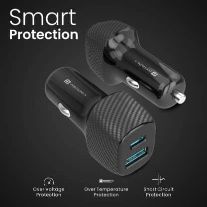 Portronics 51 W Turbo Car Charger (Black) view 3