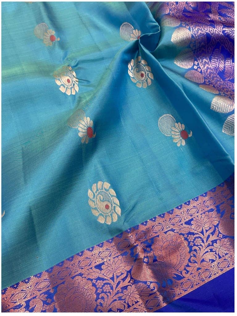 Pure Handloom Double Warp Kanjeevaram Pattu Saree view 4