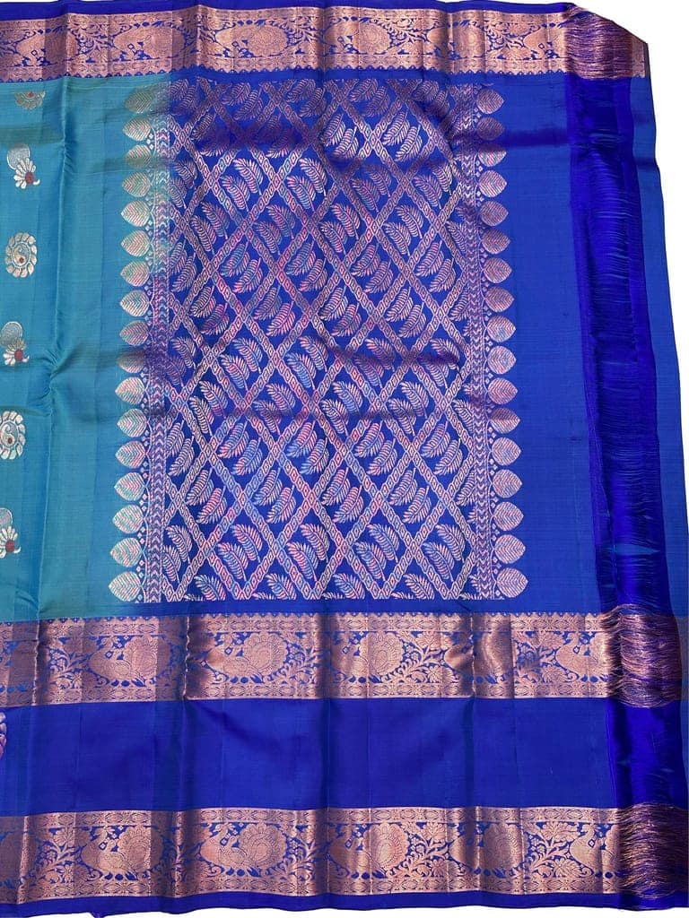 Pure Handloom Double Warp Kanjeevaram Pattu Saree view 5