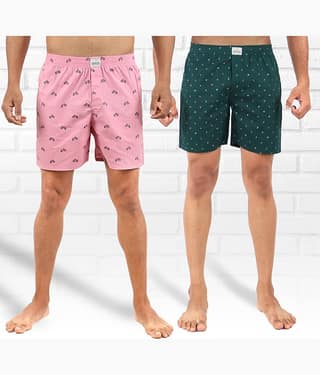 Supersquad Pack of 2 Cotton Boxers For Men's ( Multicolor )