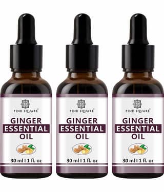 pink square 100% Pure Ginger Essential Oil For Belly,Thighs & Reduce Fat Shaping & Firming Oil 30 mL Pack of 3