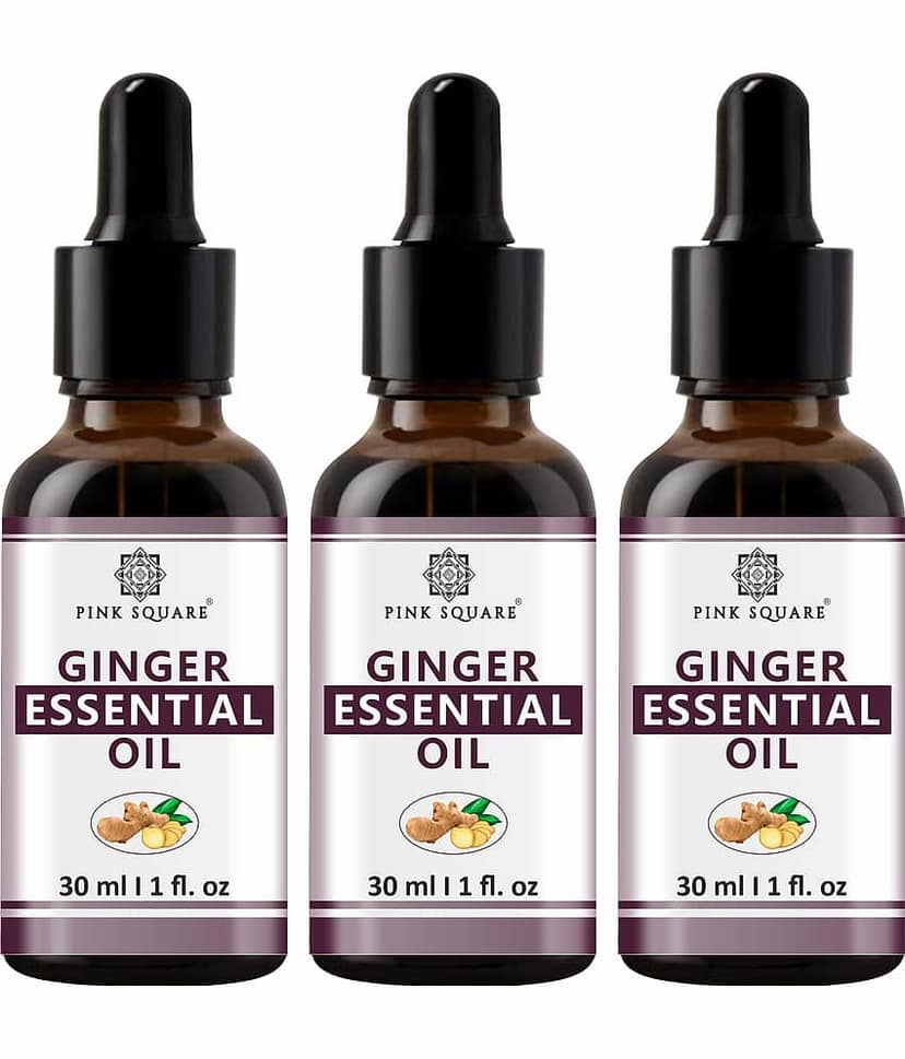 pink square 100% Pure Ginger Essential Oil For Belly,Thighs & Reduce Fat Shaping & Firming Oil 30 mL Pack of 3