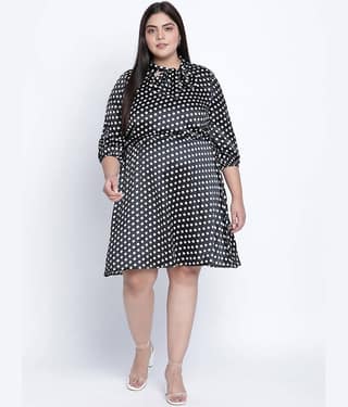 Oxolloxo Women Polyester A-line Dress ( Black )
