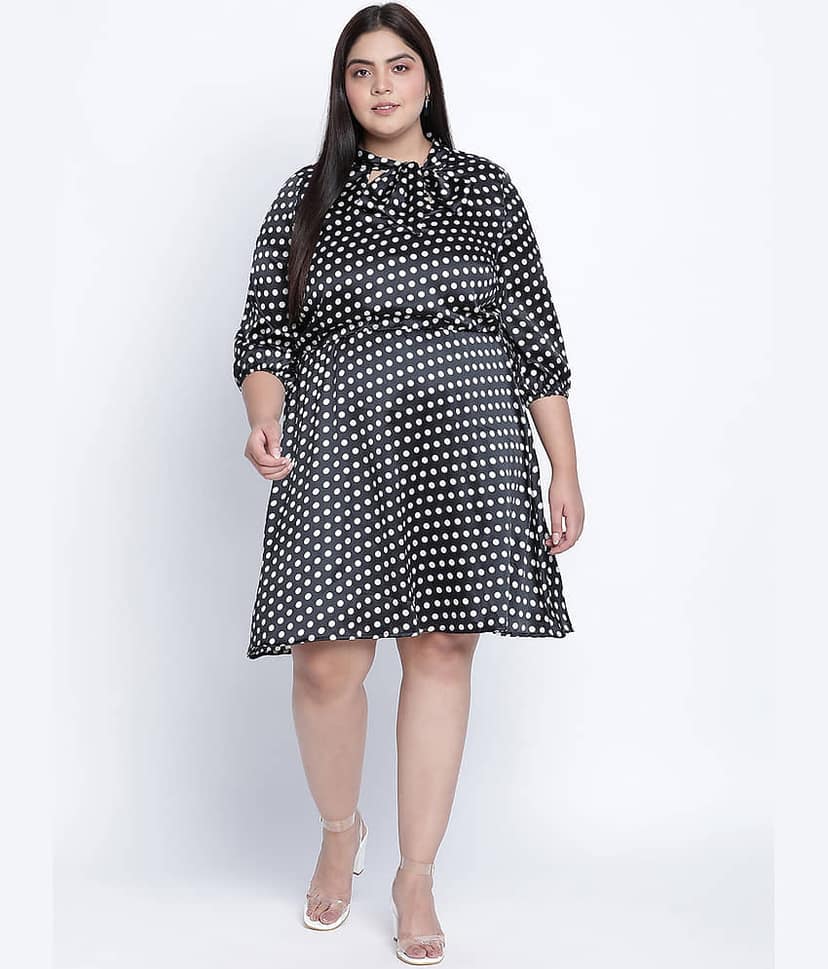 Oxolloxo Women Polyester A-line Dress ( Black )