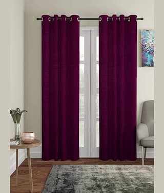 Cortina - Modern Embossed Room Darkening Eyelet Curtain-5 Ft-pack of 2
